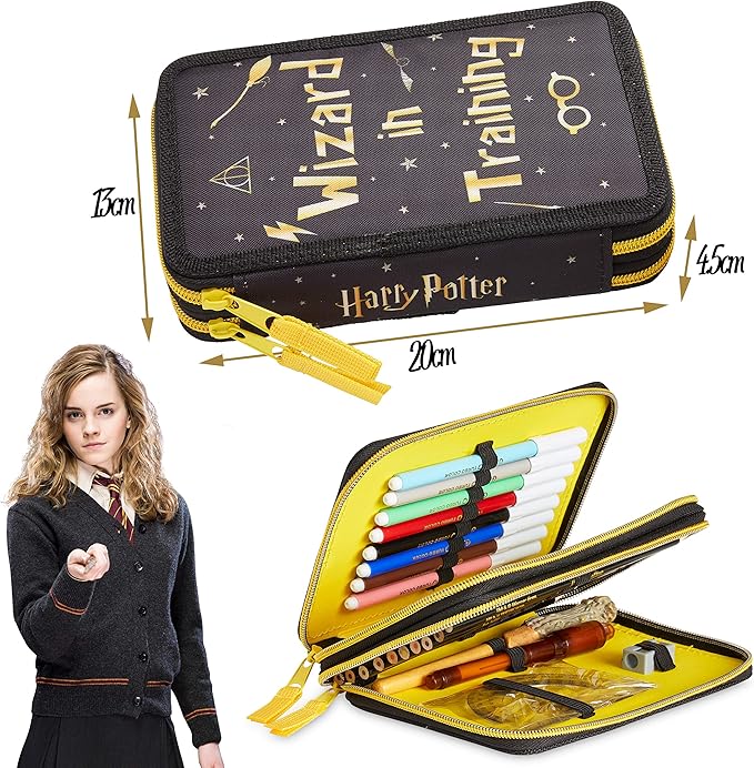 Harry Potter Pencil Case for Girls Boys, Stationery Set School Supplies, Wand Secret Light Pen