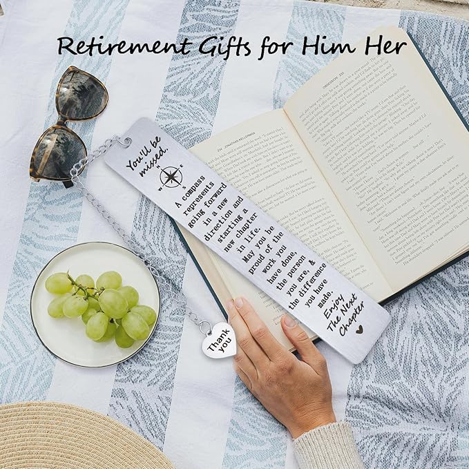 Farewell Gifts for Coworkers & Friends - Retirement & New Job Gifts for Colleagues & Boss - Thank You Bookmarks for Employees & Teachers