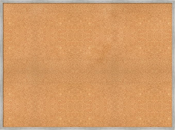 Amanti Art Natural Cork Board for Wall, 35x47 Vision Board with White Frame, Oversize Corkboard Office Decor for Home Organization, Cottage Corkboard Pinboard to Display Items for Home Organization