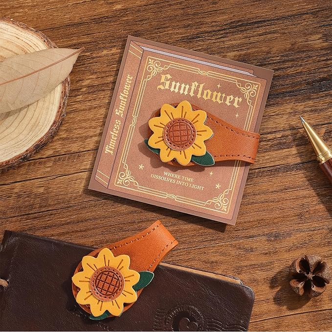 2PCS Vintage Magnetic Leather Bookmark, Leather Magnetic Bookmarks for Women, Magnetic PU Bookmarks Clip Book Accessories