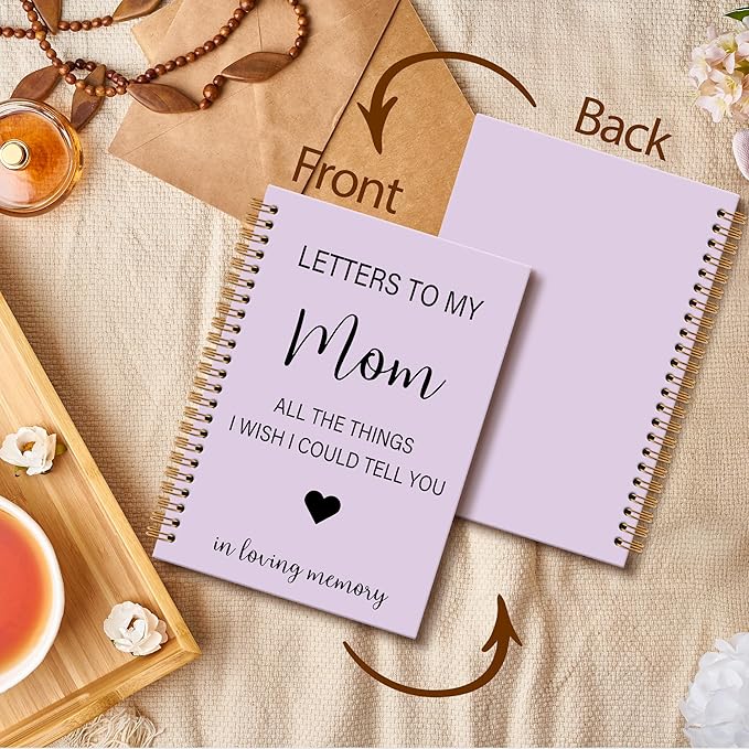 Memorial Gifts for Loss of Mom Grief Notebook Journal, Letters to My Mom in Heaven Journal, Sympathy Notebooks Gifts for Loss of Mom Women, In Loving Memory Sympathy Gifts, 6x8.2（Purple）