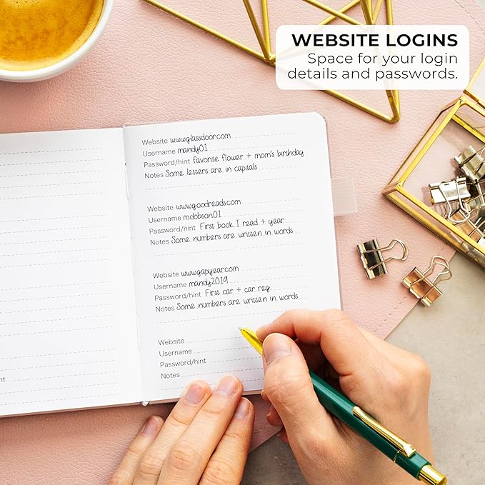 Clever Fox Address Book with alphabetic tabs - PU leather telephone and address book for keeping contacts safe, Contact Organizer Journal, Small Size (4.0″ x 5.5″), Hardcover, Rose Gold