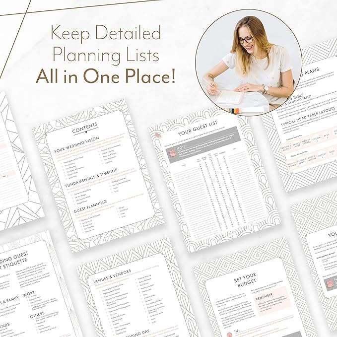 Your Perfect Day Wedding Planner Book and Organizer - Wedding Planner Book - Bridal Planning Binder with Countdown Calendar - Bride Gifts - (MARBLED)