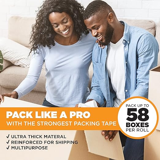 Tape King Clear Packing Tape | 110 Yards Per Roll (6 Rolls) | 1.88 Inch Wide Heavy Duty Packing Tape 2.7mil Strong Adhesive for Moving Boxes, Shipping Cartons, Office Use, Storage (660 Yards)