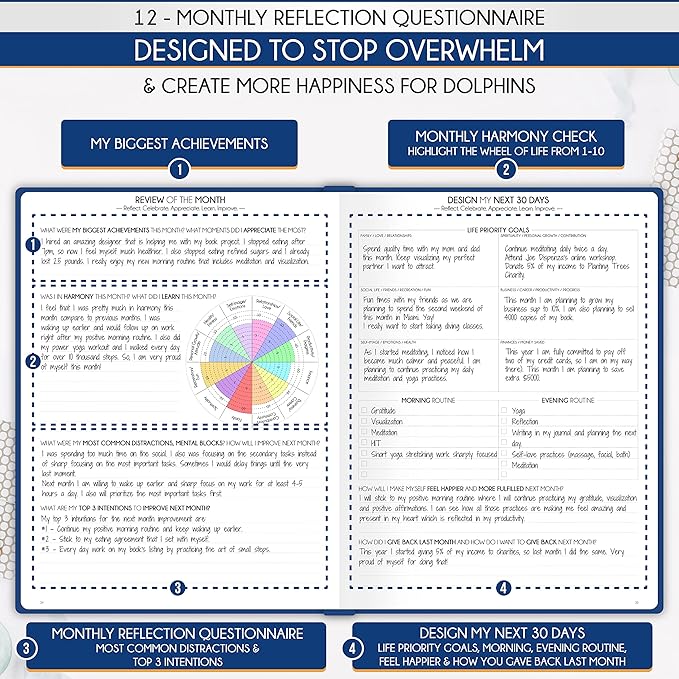 Journal for Men - Undated Daily, Weekly & Monthly Planner with Budget Section | A 12 Month Journey to Increase Productivity & Happiness | Life Organizer & Gratitude Journal - Horizontal Format