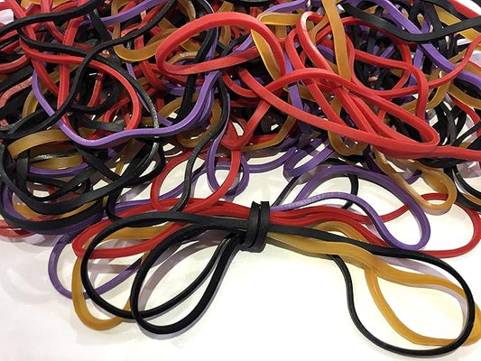 Rubber Bands, Size 117 (7" x 1/8''), Colorful Non Latex Large Rubber Band Bulk Elastic Stretchable, Durable Elastic Band Loops for Files Folders Bank Paper Bills Money, Office or Home use, 50g/Bag