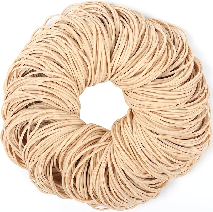 Rubber Bands Size #19 Beige 300pcs Elastic Rubber Bands for Office Supplies