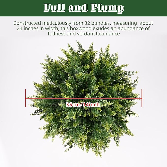 28inch Artificial Cedar Christmas Tree, Norfolk Pine Tree. 4 Sets Faux Cypress Topiary with Spikes Outdoor Christmas Tree Front Porch Decor, Fake Shrubs Planters, Christmas Pot Fillers Urn Filler