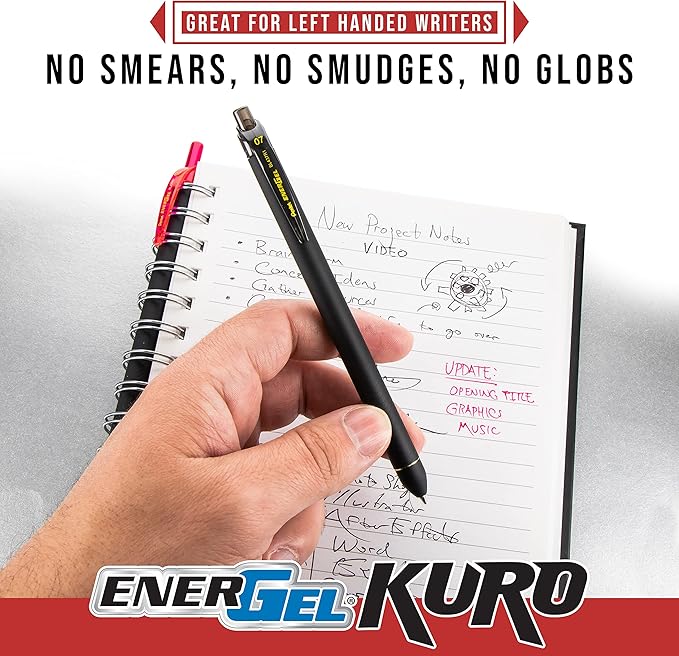 Pentel EnerGel Kuro Shades of Peace, Retractable Liquid Gel Pen, Assorted Ink Colors, Pack of 6 (BL437PEAPF6)