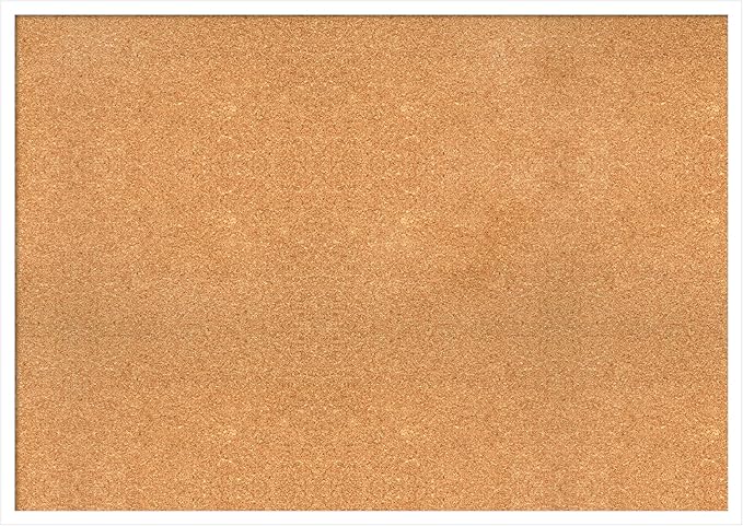 Amanti Art Natural Cork Board for Wall, 29x41 Vision Board with White Frame, X-Large Corkboard Office Decor for Home Organization, Modern Corkboard Pinboard to Display Items for Home Organization in