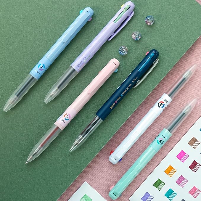 Woomer 3-in-1 Retractable Gel Pens 18 Colors - 0.5mm Fine Point Smooth Writing - Gel Ink Multicolor pens for Journaling Planner, 6 Count Nurse Pens for Journaling Home, Office, Note-taking, Teacher