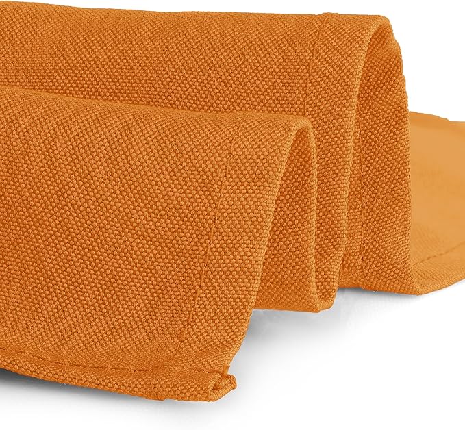 Gee Di Moda Rectangle Tablecloth - 90 x 132 Inch Orange Table Cloth for 6 Foot Table with Floor-Length Drop - Heavy Duty Washable Fabric - 6 Ft Buffet Table, Holiday Party, Wedding & Baby Shower