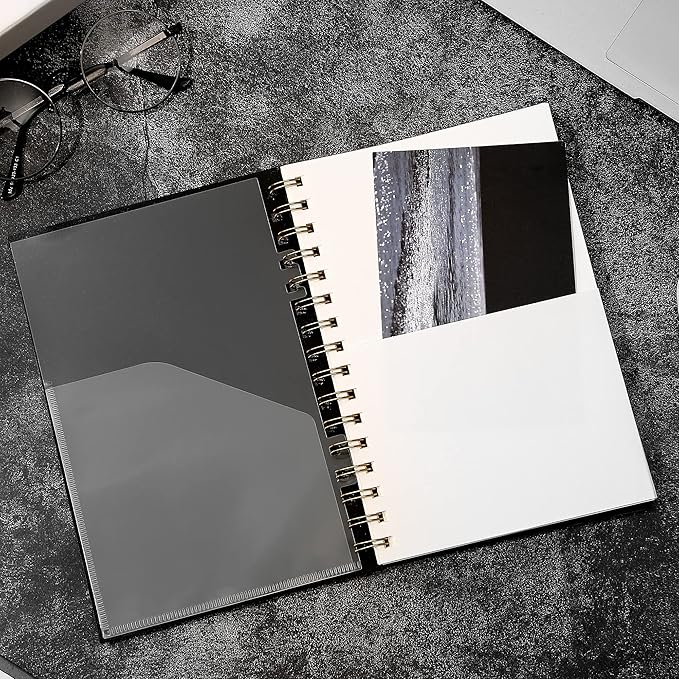 Dot Grid Spiral Notebook A5 Spiral Bullet Dotted Journal 160 Pages Thick Dot Paper Notebooks Plastic Hardcover Spiral Notebook 5x7 Wire Bound Notebooks for Note Taking School Office Supplies,Black