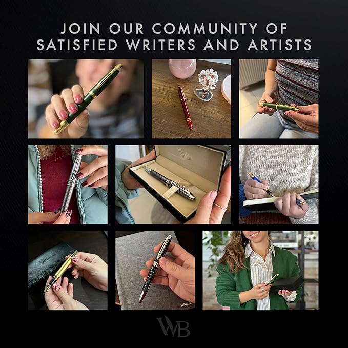 Wordsworth & Black Majesti Fountain Pen-(Gold), Luxury Case, 24K Gold Finish; 18K Gilded Medium Nib- Ink Cartridges, Refillable Ink Converter-Calligraphy Pen-Best Business Gift Set for Men & Women