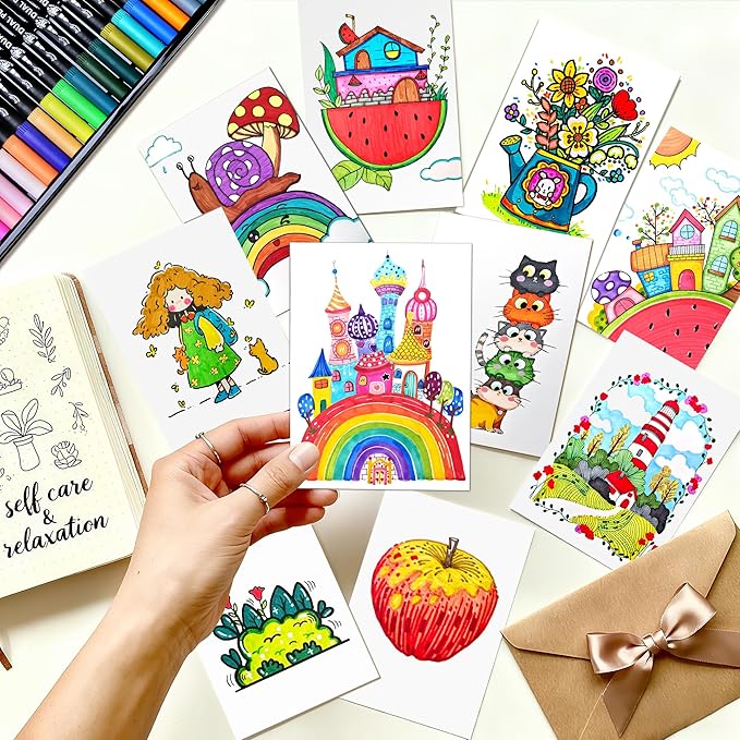 TBC The Best Crafts Dual Markers Brush Pens Set, 72 Art Markers Christmas Gifts for Adult Book Cards Drawing Craft Kit Teacher Office Supplies (72 Colors)