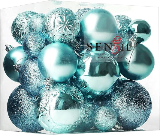 Christmas Ornaments for Xmas Trees,Multicolor Shatterproof Christmas Ball Ornaments Lake Blue