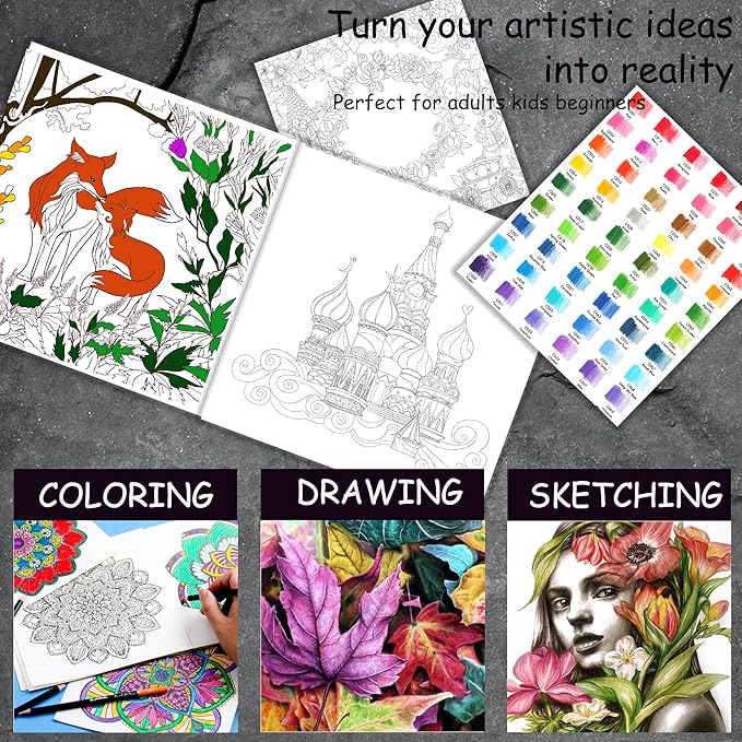 KALOUR 96 Premium Drawing Pencil Set,including 72 Colored pencil and 24 sketch kit, for Drawing,sketching and Coloring Books,Art Supplies for Beginner,Artists and Adults