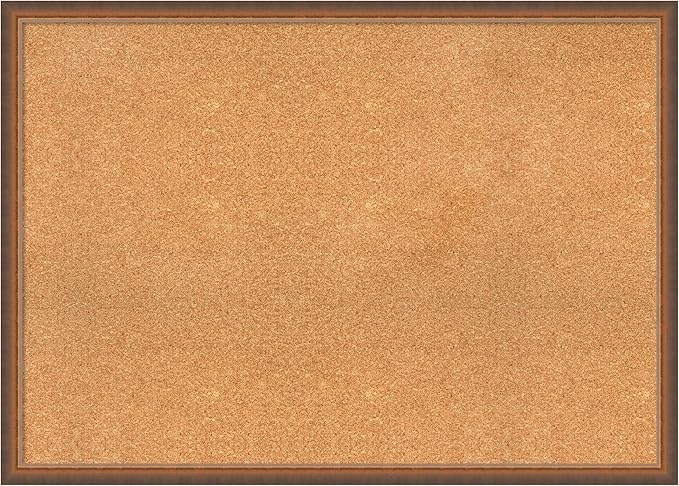 Amanti Art Natural Cork Board for Wall, 30x42 Vision Board with Bronze Frame, X-Large Corkboard Office Decor for Home Organization, Modern Corkboard Pinboard to Display Items for Home Organization in