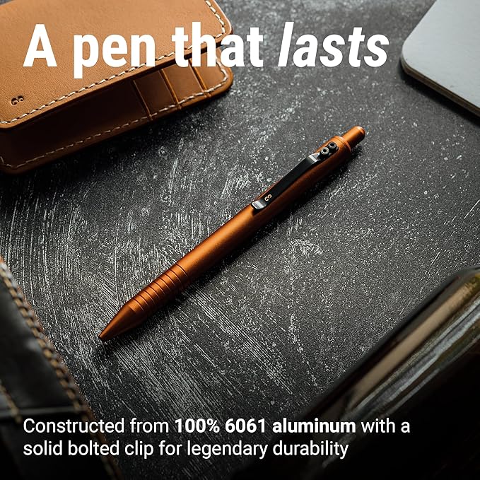 Everyman Grafton Full Click Refillable 0.7mm Ball Point Pen, Taipan | Sleek Anodized Aluminum EDC Pen with Deep Grooved Grip | Smooth Writing Pocket Pen for Office, Travel, Gifting & Daily Use