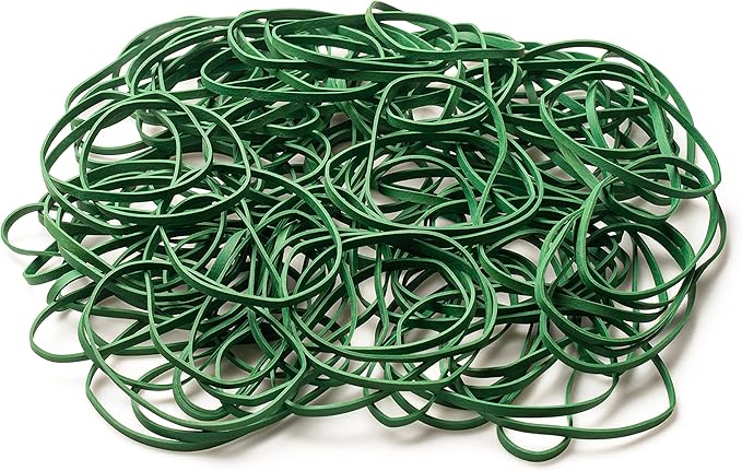 PlasticMill Dark Green Rubber Bands Size 33 (3 1/2" x 1/8") - #33 Colored Rubber Bands Office Supplies - Strong, Elastic Bands for Crafts, Balloon Garland, Cash, File Folders (1,000-Pack)