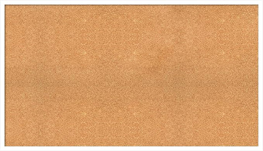 Amanti Art Natural Cork Board for Wall, 27x47 Vision Board with White Frame, Oversize Corkboard Office Decor for Home Organization, Modern Corkboard Pinboard to Display Items for Home Organization in