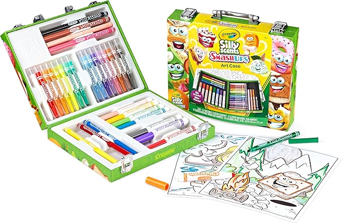 Crayola Silly Scents Mini Inspiration Art Case, Scented Crayons & Markers Set, Art Kit for Kids, Coloring Supplies, Travel Gifts for Kids, Ages 4+