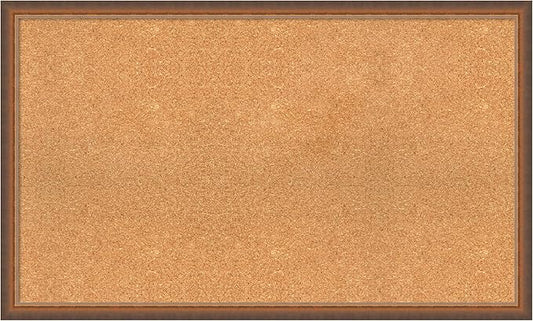 Amanti Art Natural Cork Board for Wall, 24x40 Vision Board with Bronze Frame, Large Corkboard Office Decor for Home Organization, Modern Corkboard Pinboard to Display Items for Home Organization in