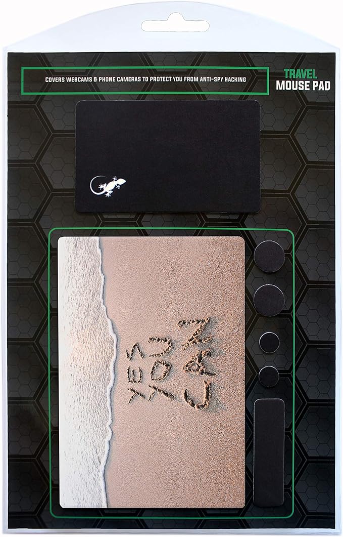 Mouse Pad Adhesive Bottom - Sticks to Any Surface - Portable - Webcam Covers and Screen Cleaner Included (YES You CAN)