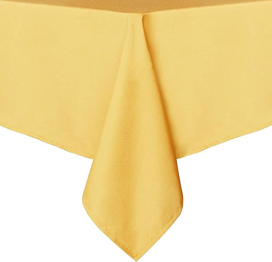 sancua Rectangle Tablecloth - 54 x 108 Inch - Stain and Wrinkle Resistant Washable Polyester Table Cloth, Decorative Fabric Table Cover for Dining Tables, Buffet Parties and Camping, Yellow