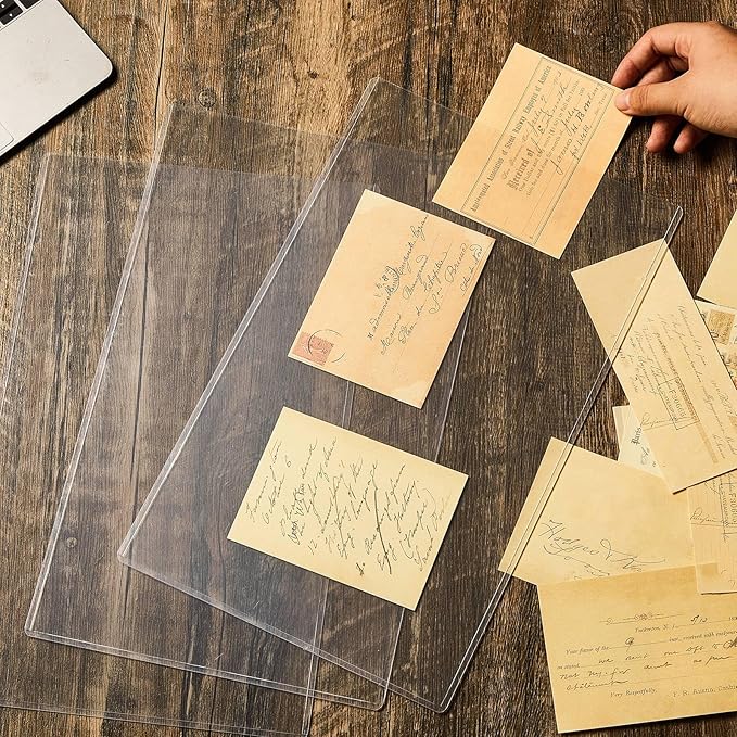 Henoyso 200 Pcs 8.5" x 14" Menu Cover Rigid Print Protectors Clear Heavy Duty Menu Holder Poster Protector Sleeve Hard Plastic Paper Sleeves for Page Sheet Photographs Document Birth Certificate