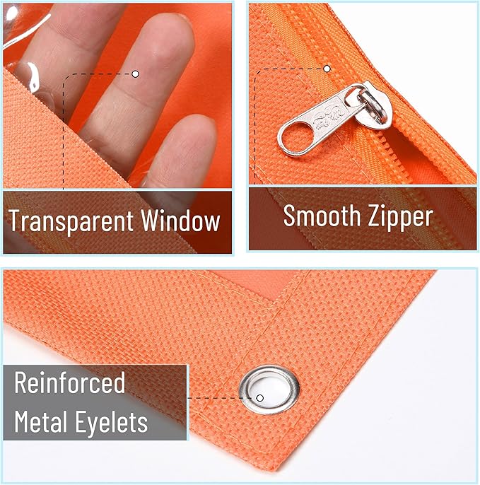 Mr. Pen- Pencil Pouch for 3 Ring Binder, 2 Pack, Yellow and Orange, 3 Ring Binder Pencil Pouch