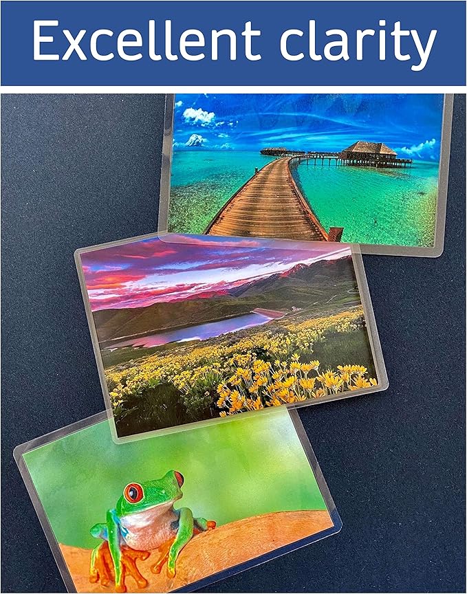 Jasel 100-pack Thermal Laminating Pouches Bundle Pack, 5 Mil Thickness, Assorted Hot Laminator Sheets Clear Pockets, Variety of Sizes for Letter Size 8.5x11 inch, Photo Sizes 5x7 inch and 4x6 inch