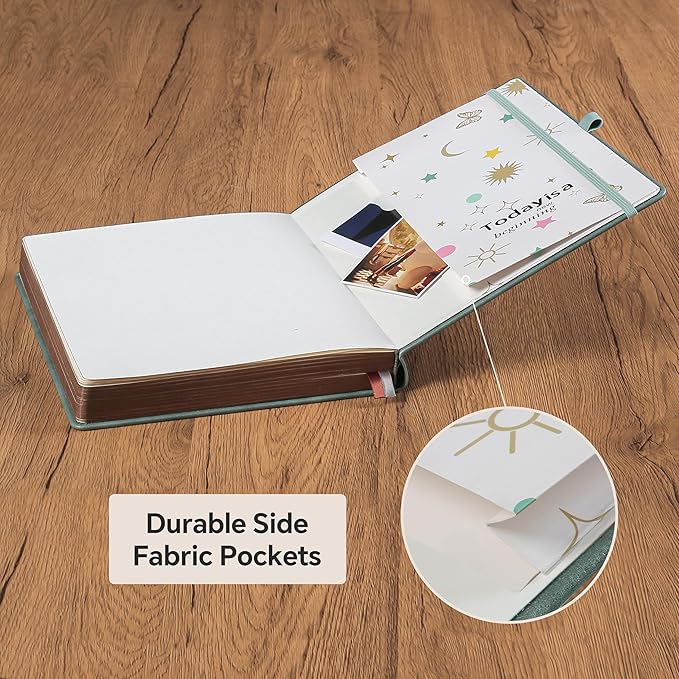 ZXHQ B5 360 Pages Lined Journaling Notebooks with Pen, Journals for Women Men Writing Notebook, Tree of Life Design, Brown Edge, Fine Inner Pocket - Grey