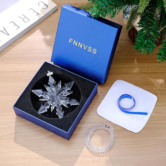 2025 Annual Christmas Ornaments Crystal Snowflake Star - Christmas Tree Ornaments Pendant Crystal Sun Catcher Home Hanging Decor