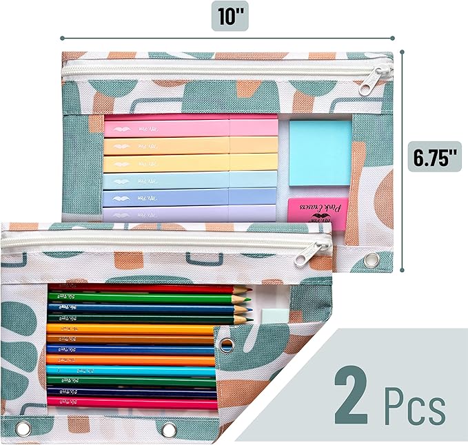 Mr. Pen- Pencil Pouch, 2Pack, Pencil Pouches, Pencil Pouch for 3 Ring Binder Pencil Pouch, Pencil Cases, Pencil Case for Binder Pouch, Zipper Pencil Pouch, 3 Ring Binder Pouch, Pencil Bags with Zipper