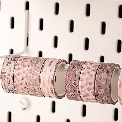 DIVERSEBEE Pastel Washi Tape Set, 5 Rolls Decorative Scrapbook Tape, Cute Craft Tape, Scrapbooking Bullet Journal Supplies, Bible Journaling, Planner Accessories, Gift Wrap Tape (Nature)