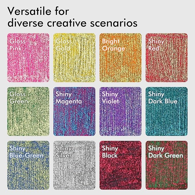 Stocking Stuffers for Teen Girls Boys,12 Colors Retractable Glitter Gel Pens, Metallic Sparkle Gel Pens for Adult Coloring Books,Sparkle Glitter Pens for Drawing Writing Journaling, Christmas Gifts