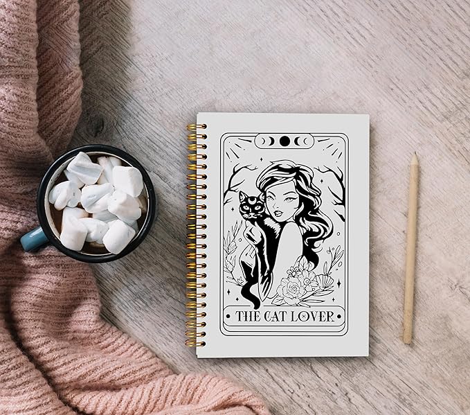 The Cat Lover Tarot Journal Notebook - Cat Gifts for Women Cat Lovers, Cat Mom Gifts, Crazy Cat Lady Gifts, Tarot Lover Gifts, Witchy Journal, Witchy Gifts for Women Spiral Notebook 5.5x8.3