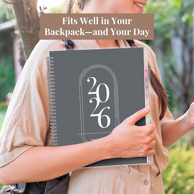 Rileys 2026 Planner, Agenda Planner With Weekly And Monthly View, Daily Agenda Book And Yearly Planners Calendar Book, Spiral Bound With Tabs, Notes, Goals And Holidays (Black, 8.5 x 11 in)