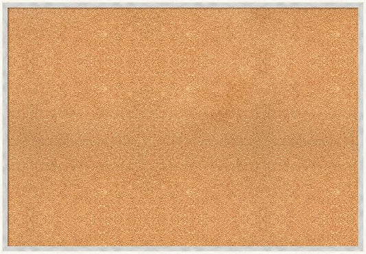 Amanti Art Natural Cork Board for Wall, 27x39 Vision Board with White Frame, Large Corkboard Office Decor for Home Organization, Modern Corkboard Pinboard to Display Items for Home Organization in