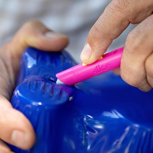 Slice Mini Pen Cutter | Keychain Knife and Box Cutter | Retractable Safety Cutter | Fuchsia