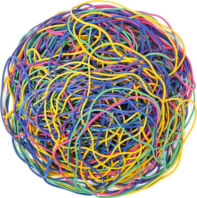 Rubber Bands Size#117A 0.5 lb about 200pcs Multicolor rubber bands for School Home office supplies Elastic Rubber Band