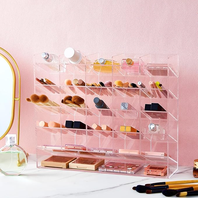 Acrylic Pen Organizer Storage for 300 Markers Vertical Marker Organizer Acrylic Pen Display Holder for Office Desk Desktop Stationery Pencil Storage, Clear, 15 x 4 x 12.4 Inch