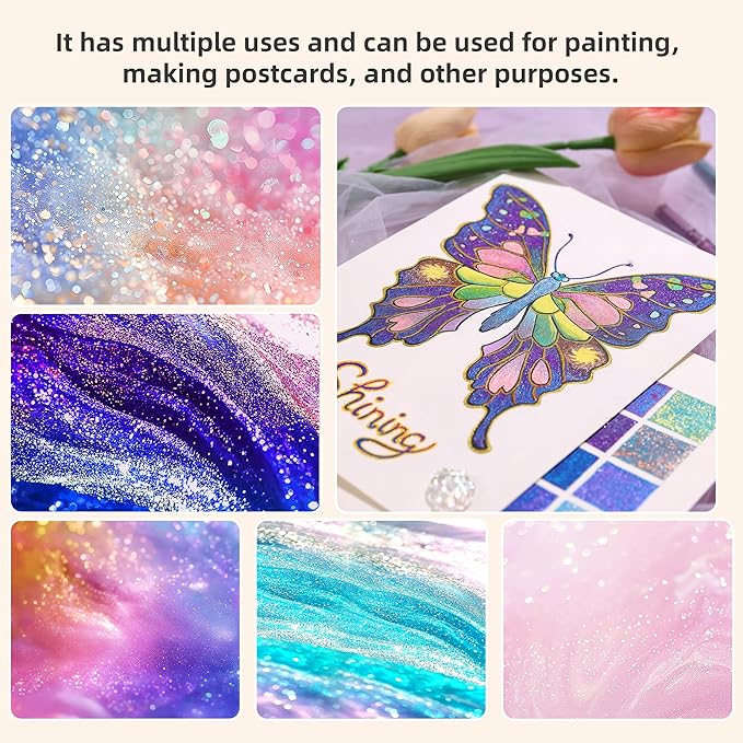 Glitter Gel Pens for Adult Coloring, 24 Colors Special Shining Multi Glitter Gel Pens Colored Set for Drawing, Doodling, Journaling & Creative Art Supplies