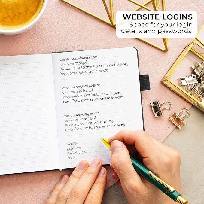 Clever Fox Address Book with alphabetic tabs - PU leather telephone and address book for keeping contacts safe, Contact Organizer Journal, Small Size (4.0″ x 5.5″), Hardcover, Black