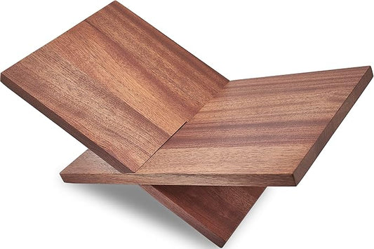 Honygebia Solid Wood Book Stands - Cross Frame Sapele Wooden Book Holder, Open Bookstand for Display and Reading, Suitable for Art, Bible, Cookbook, Easel, Magazine, Textbooks