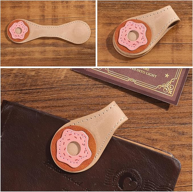 2PCS Vintage Magnetic Leather Bookmark, Leather Magnetic Bookmarks for Women, Magnetic PU Bookmarks Clip Book Accessories