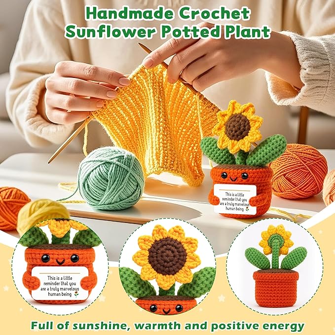 Cute Sunflower Keepsake, Inspirational Gifts for Women Friends, Encouragement Thank You Gift for Coworker Teacher, Positive Affirmation, Get Well Soon Cheer Up Desk Decor