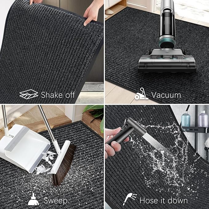 Vicwe Indoor Outdoor Door Mat, 3'x10' Heavy Duty Front Door Mat, Non-Slip Washable Doormats Entrance Mats, Dirt Resistant and Absorbent Doormat, Commercial Outdoor Entrance Floor Mat for Home Office