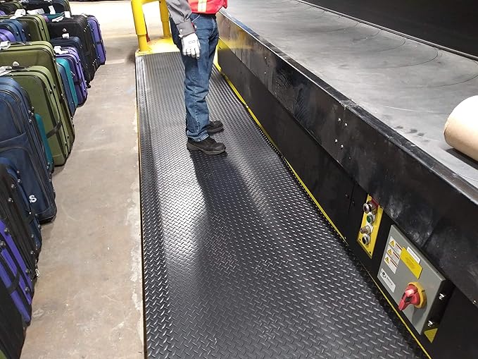 Rhino Mats, American Classic Diamond Anti-Fatigue Mats, Industrial Ergonomic Comfort Standing Mat for Work, Home, Garage, Office, Kitchen or Anywhere (Black 9/16" Thick, 4 FT. x 18 FT.)